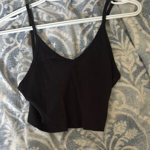 Aritzia Black Fitted Crop Camisole